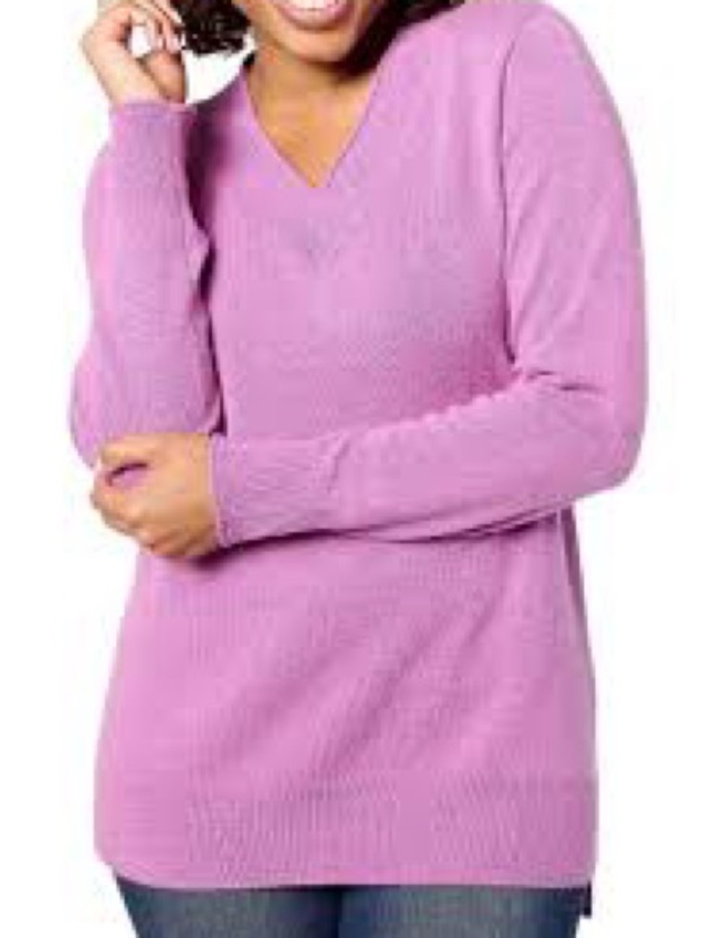 2/$5 Lane Bryant Lavender Pink V-Neck Sweater